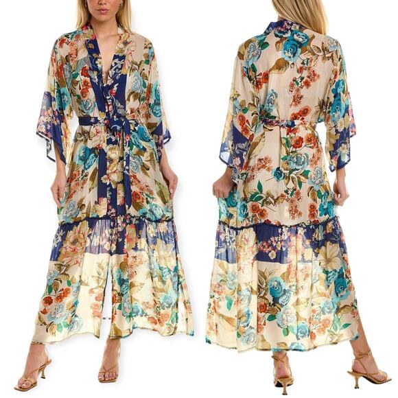 Johnny Was Emma Astrid Kimono Floral Print Full Length Size M - Picture 2 of 12